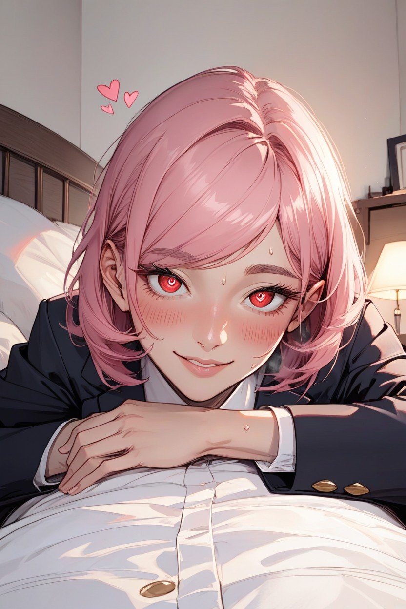 Navy Blazer, Medium Bob Hair, Detailed FaceHentai IA