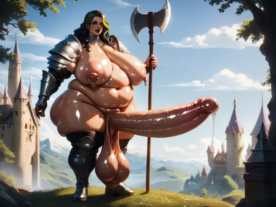 Long Hair, Veiny Penis, Thick Curvy Body AI Gay Porn