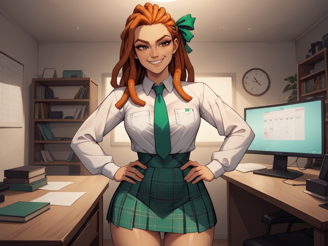 Hands On Hips, Ass Depth Low, Rounded Shoulders Hentai AI Porn