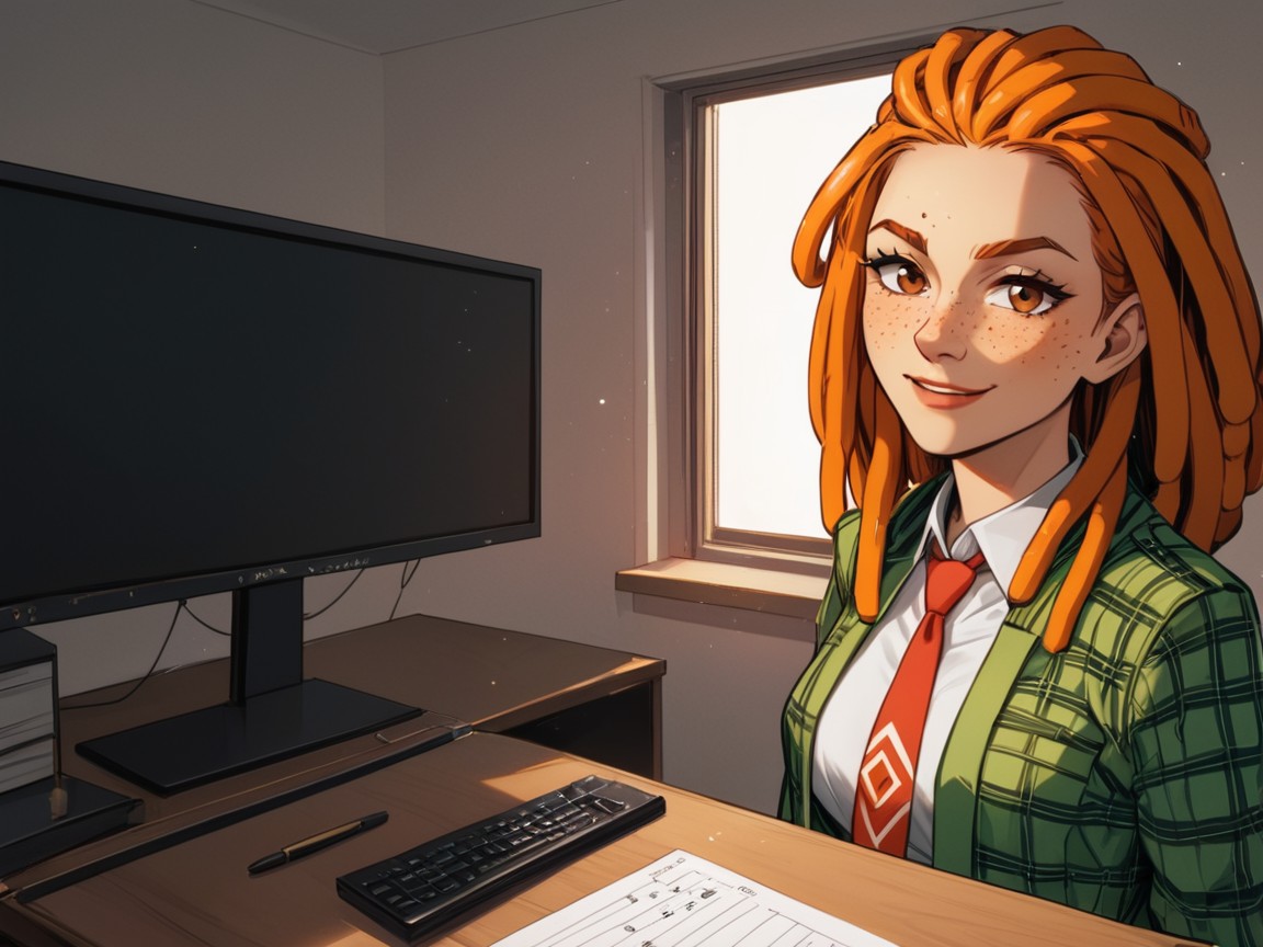 Brown Eyes, Wild West, Green Hair Ribbon Latina AI Porn