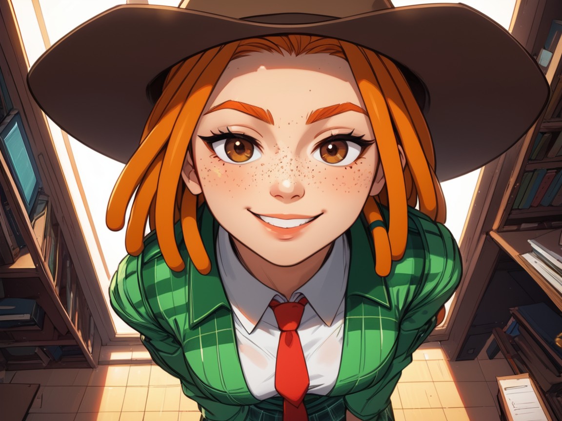 Study Room Background, Rounded Chest Width, Uniform Latina AI Porn