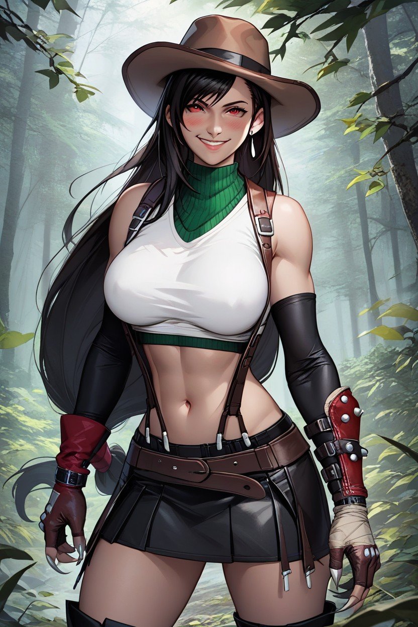 Tifa Lockhart Wearing Freddy Krueger Costume, Cinématique, Gros SeinsPorno IA transsexuelle