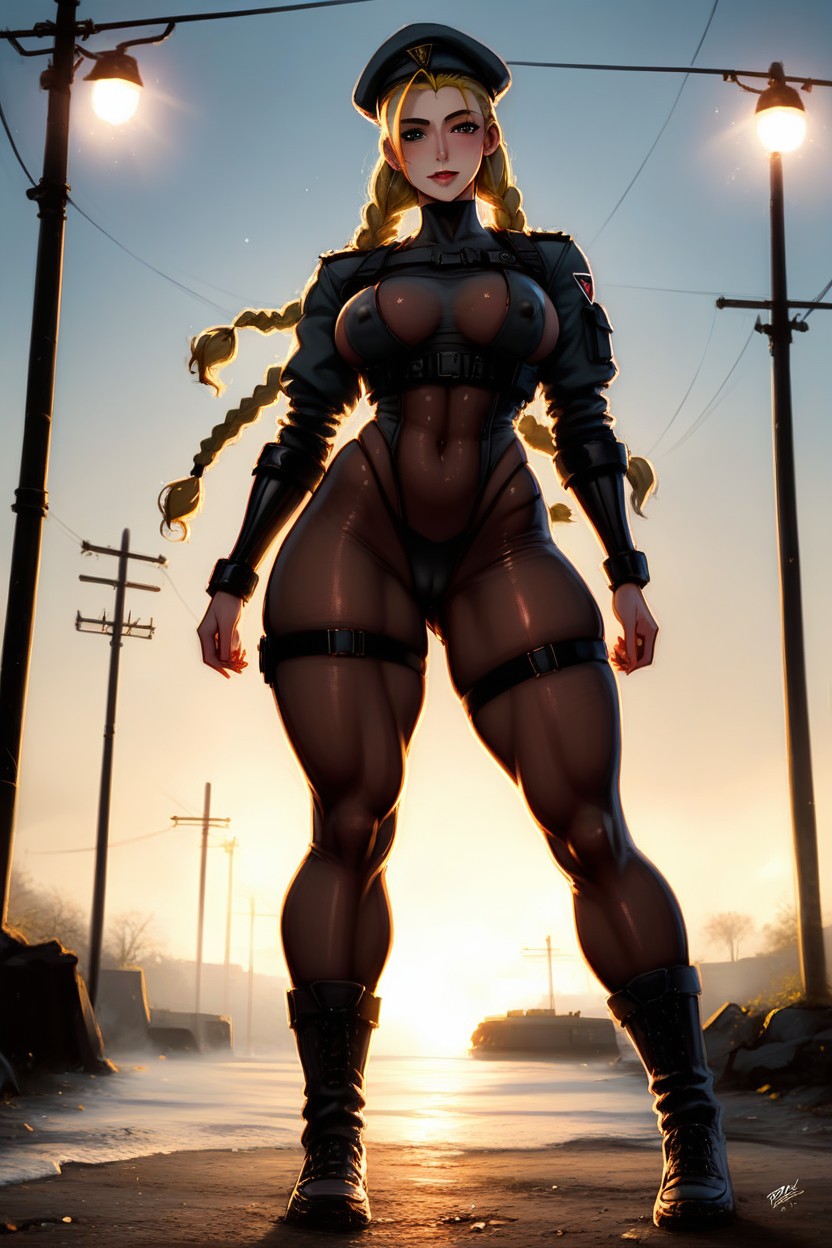 Extreme Skintight Leotard Covered Nipples, Intricate, No Make Up Hentai AI Porn