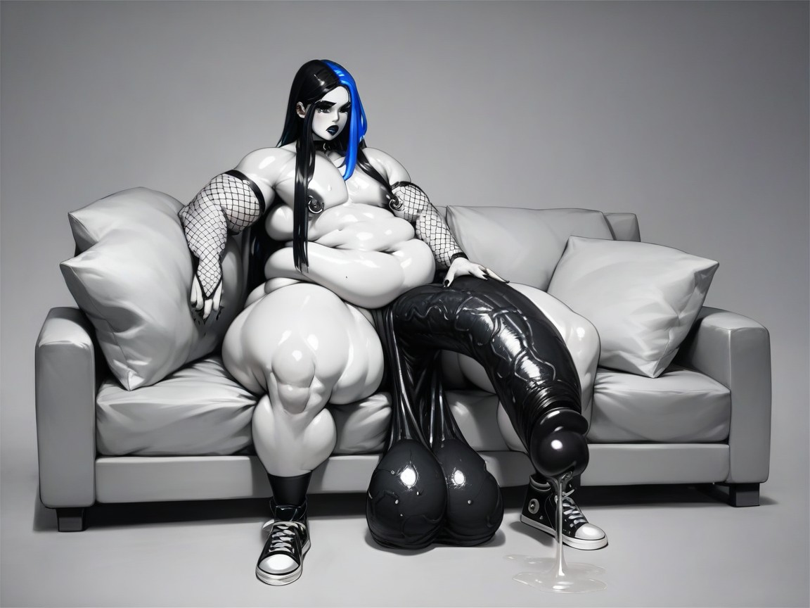 Thick Curvy Body, Gigantic Sagging Balls, Fat AI Gay Porn