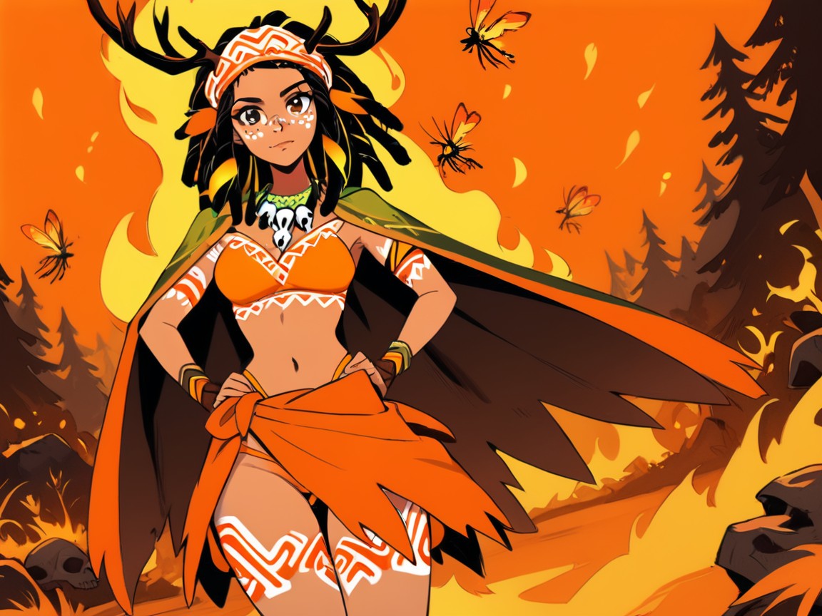Rounded Abdomen, Rounded Breast Width, Fireflies In Background ラティーナAIエロ