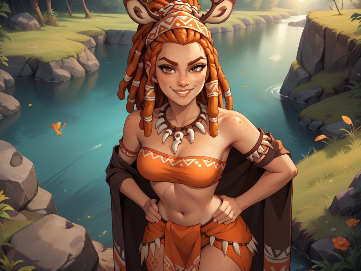 1 Person, Tribal Jewelry, Medium Breasts Hentai AI Porn