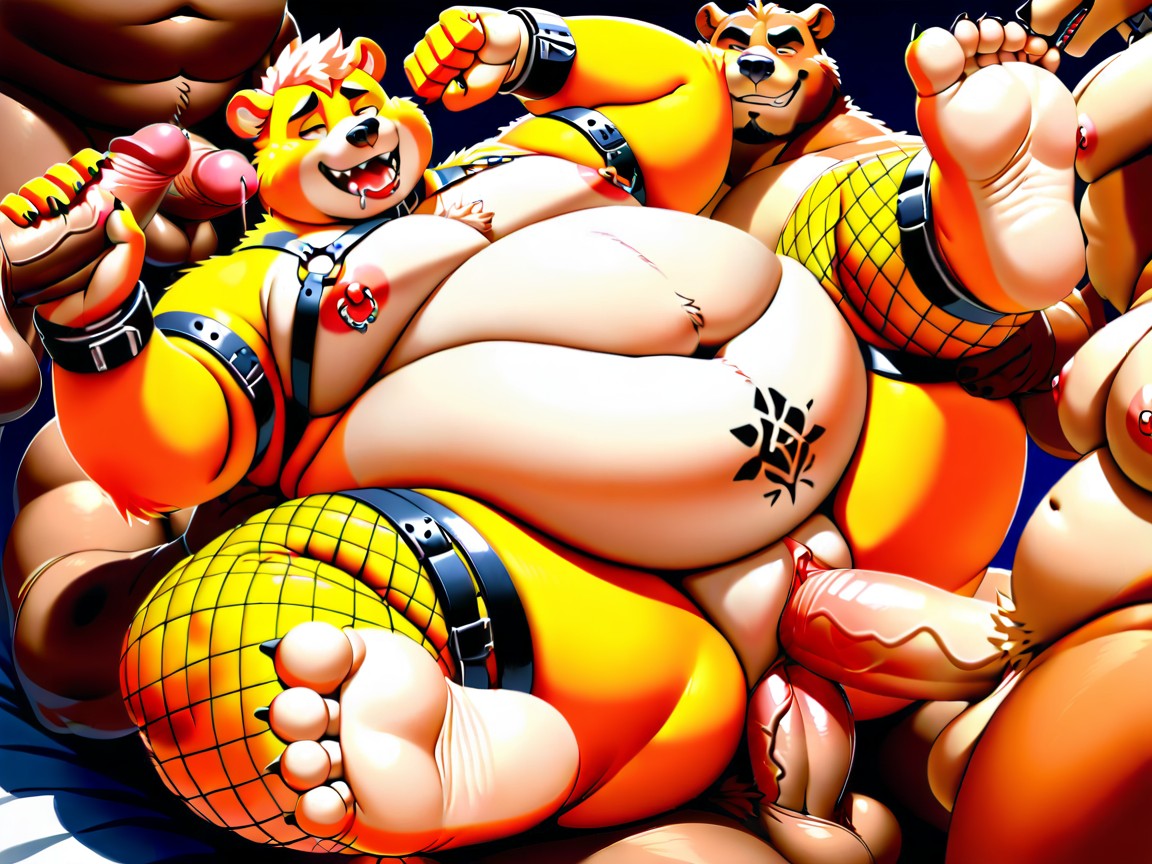 Overweight, Belly Tattoo, Yaoi 獸人AI成人