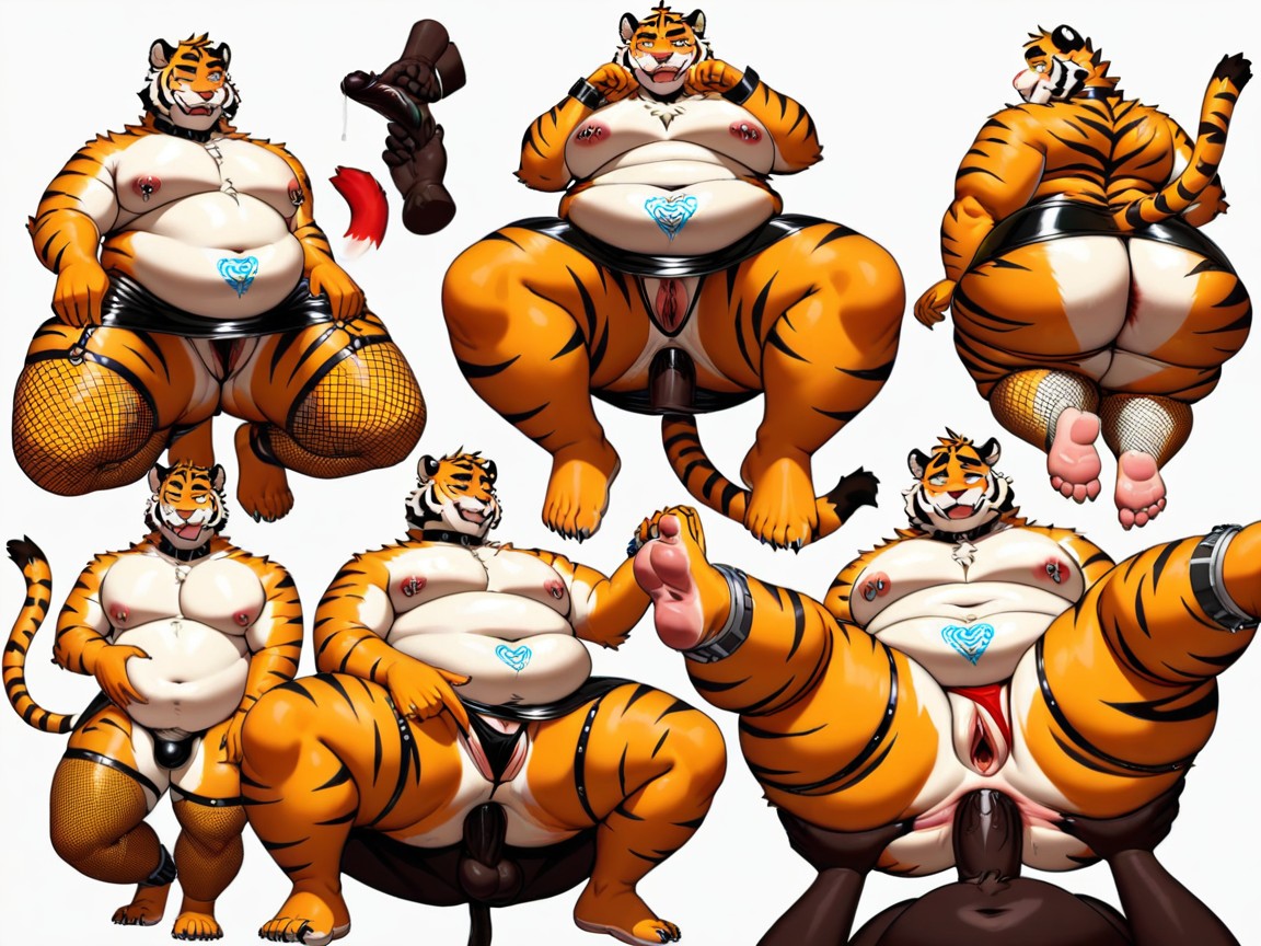Big Arms, Chubby Face, Leather Straps ファーリーAIエロ