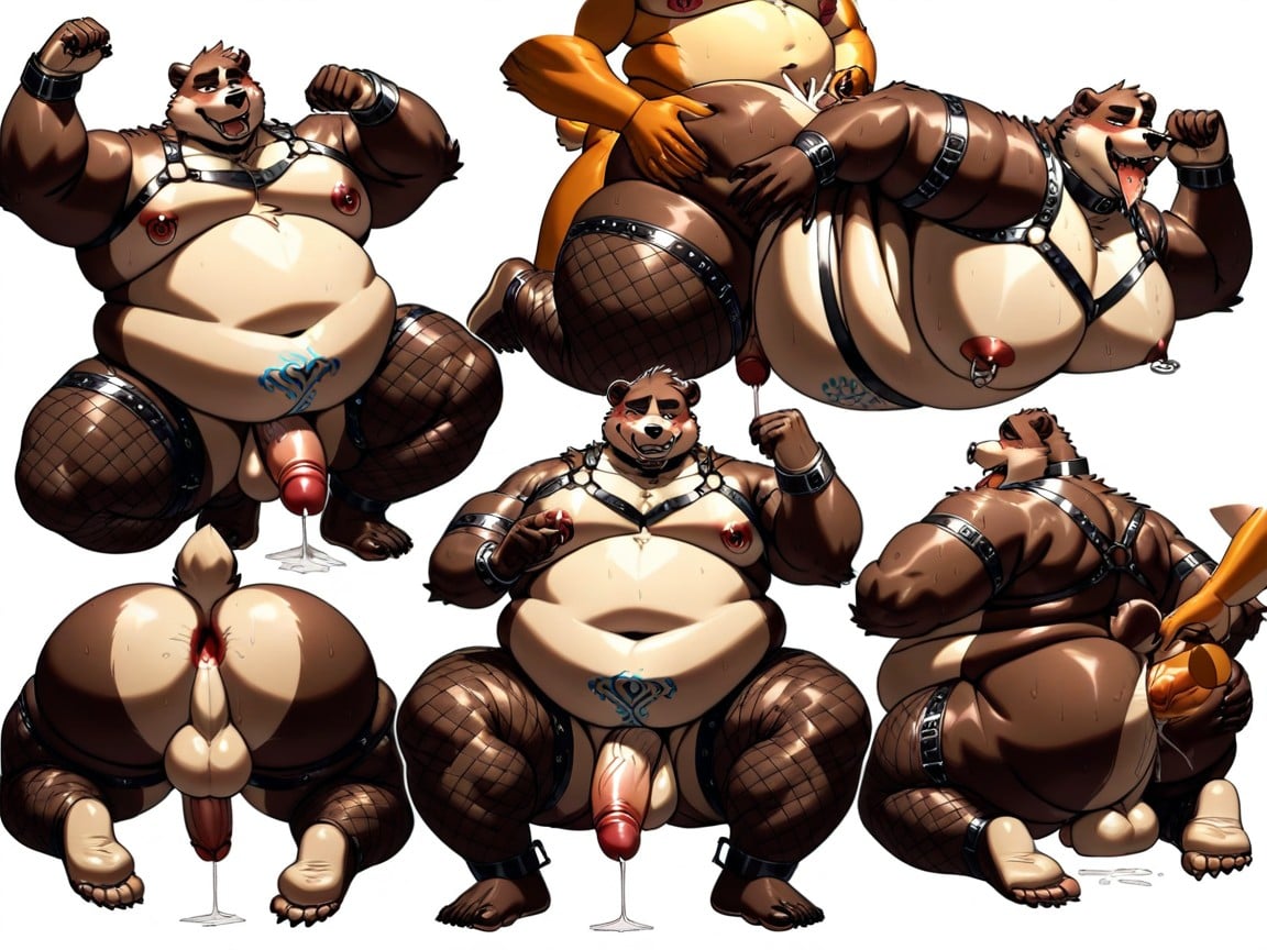 Chubby Facial Features, Thick Cock, Big Arms ファーリーAIエロ