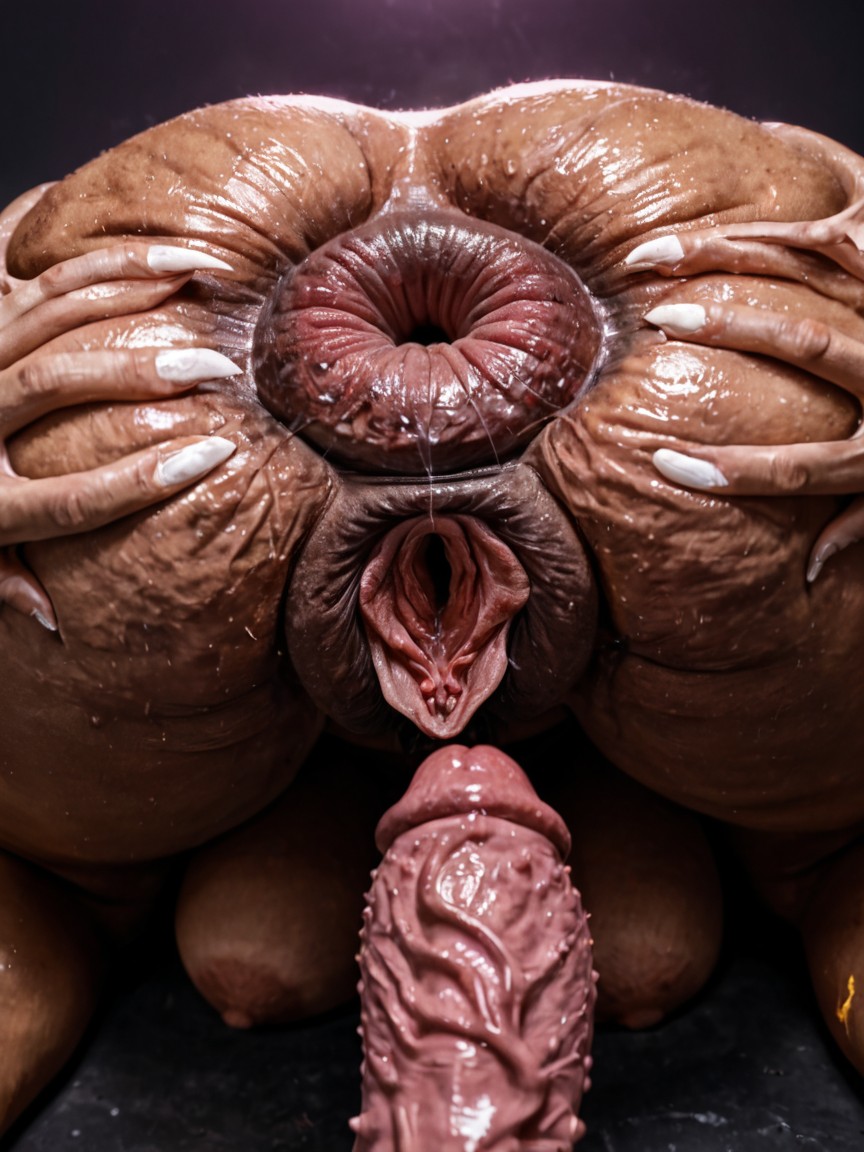 Anthro Black Fur Skin, Hyper Open Anus, Open Loose Anus Porno IA