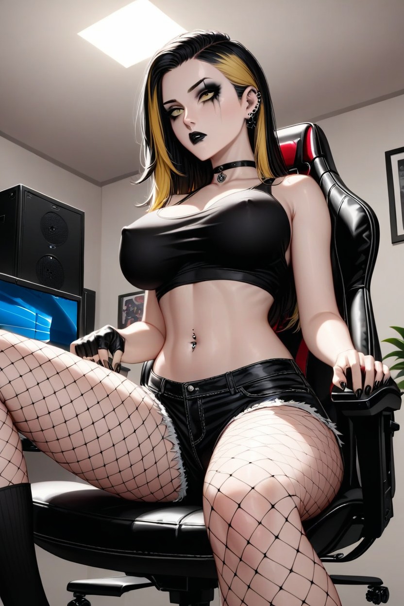 Black Tail, Black Fingernail Polish, Accurate Fingers Hentai AI Porn