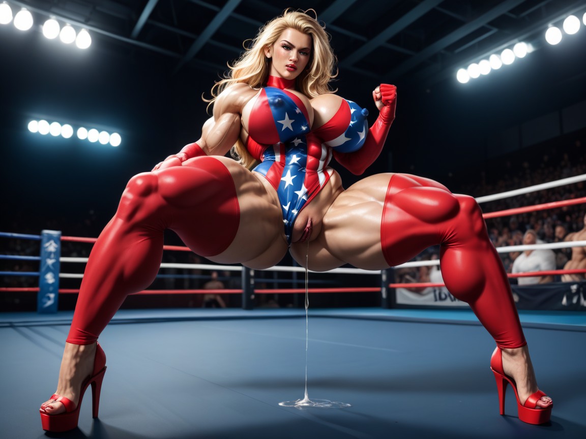Huge Muscular Legs, Extremely Nipple Bulge, Medium Shemale AI Porn