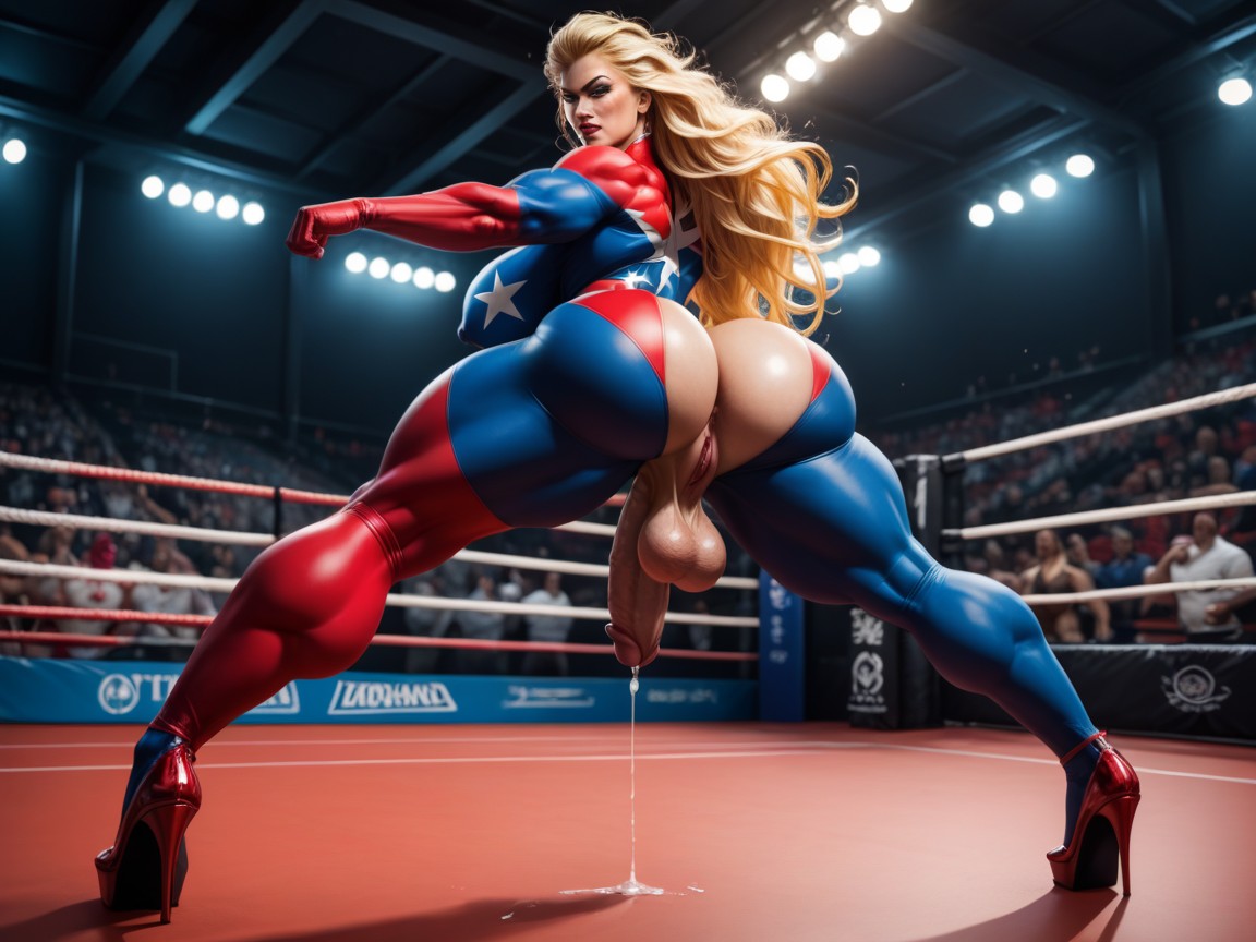 Dojo Dougi Thick Thighs Fighting, Full Body, Huge Muscular Legs Shemale AI Porn