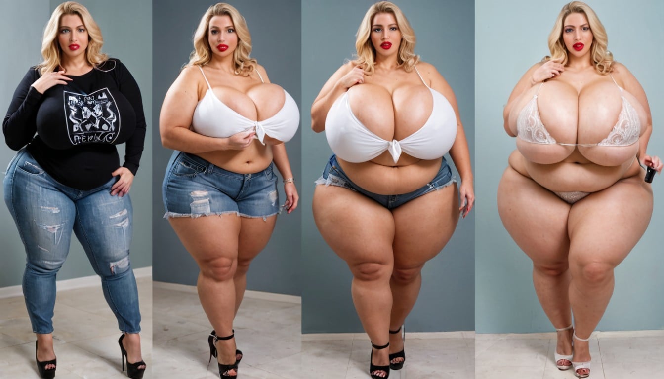 Extra Mega Plump, Feedee Hucow Kink With Massive Fat Weight Gain And Fat Breasts Expansion, Extremely Extra Mega Voluptuous BBW AI Porn