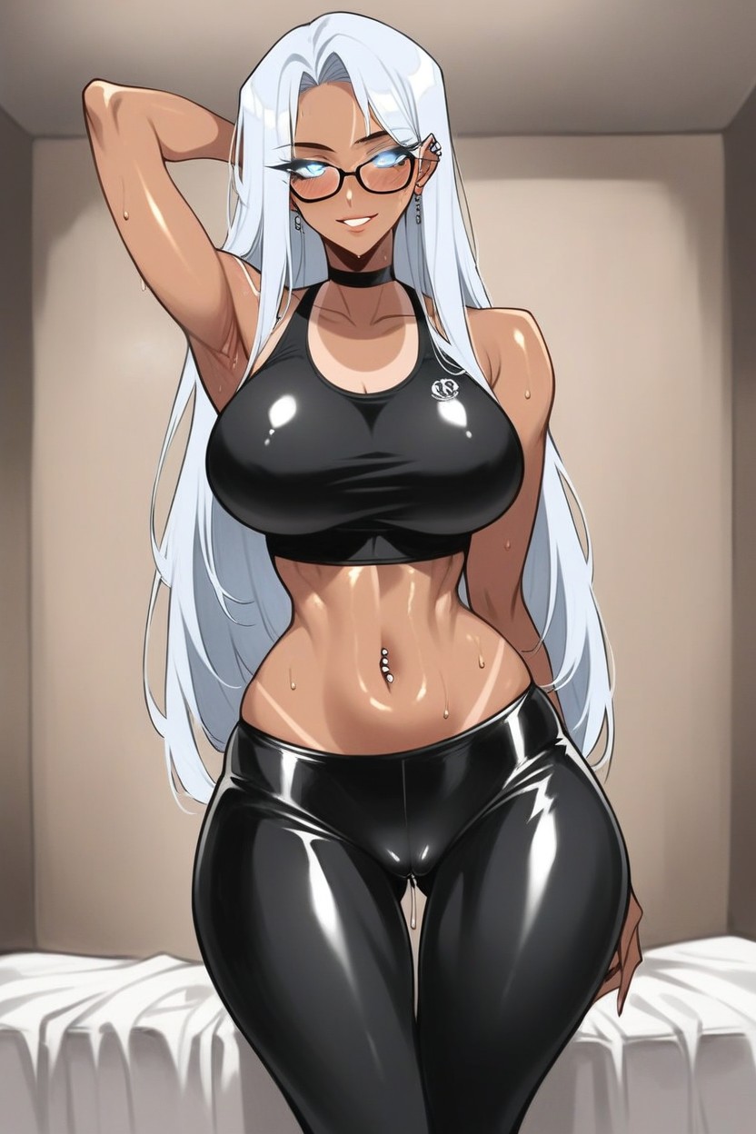 Visible Breath, Sweaty, Pierced Nipple Hentai AI Porn