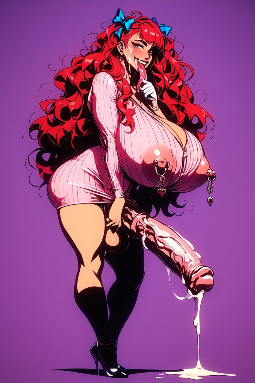 Red Pubic Hair, Full Body Shot, Red Hair Shemale AI Porn