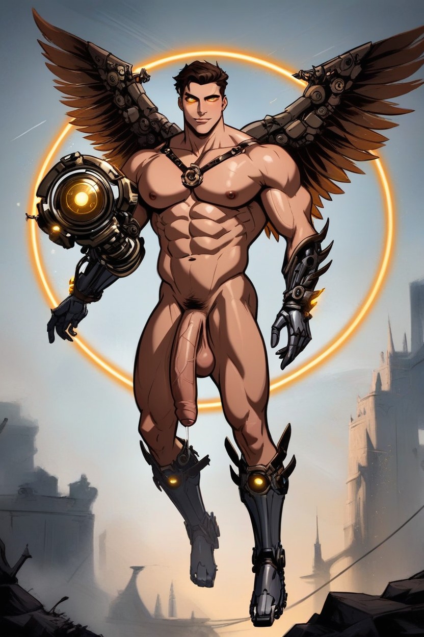Mechanical Gears Gauntlets, Motion Lines, Winx Club Style AI Gay Porn