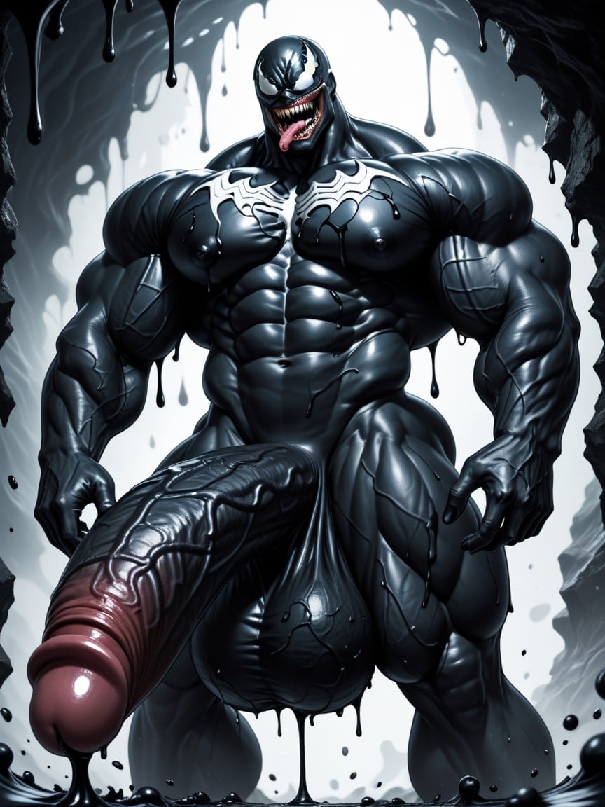 Long Penis, Wide, Noir Porno gay IA