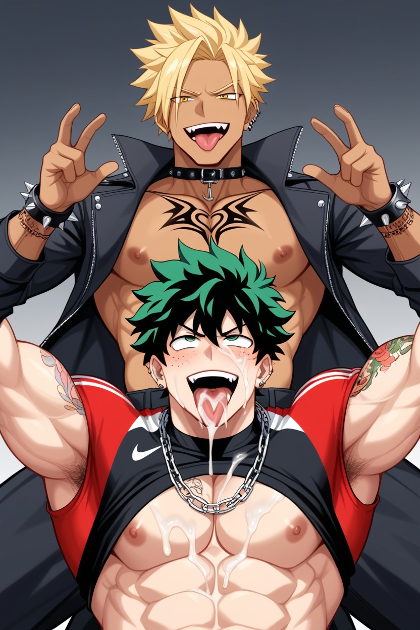 Ahegao, Messy Hair, Bukakke AI Gay Porn