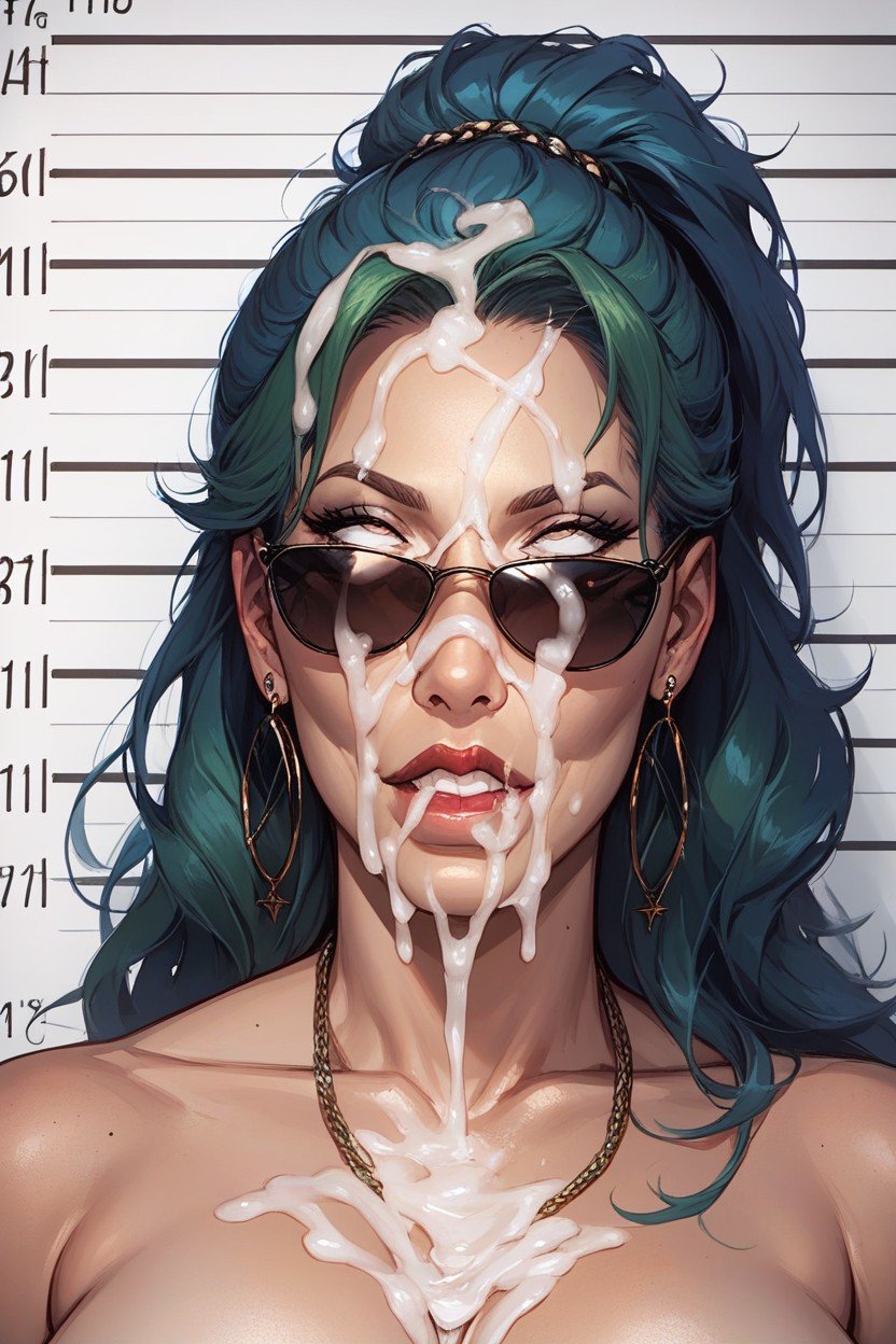 Mugshot, Sunglasses, DetailedHentai IA