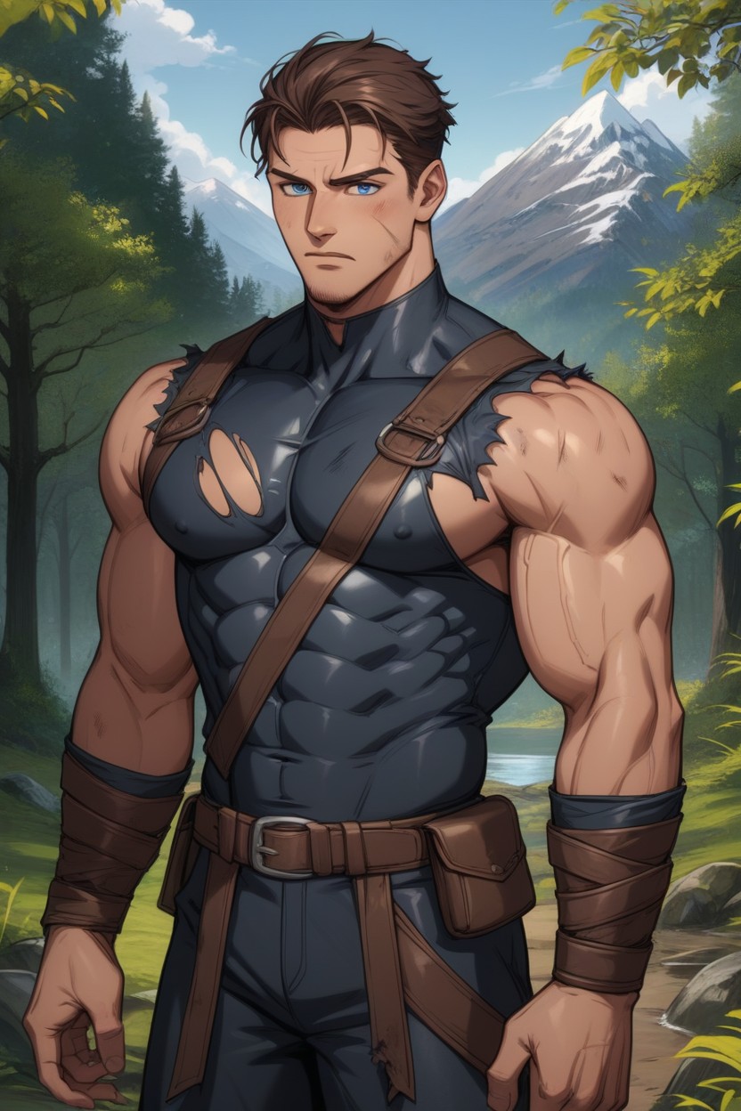 Worn, Tall, Medieval AI Gay Porn