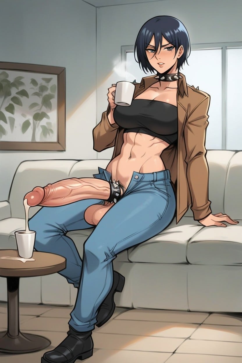 Full Body, Strapless Top, Veiny Penis Hentai AI Porn