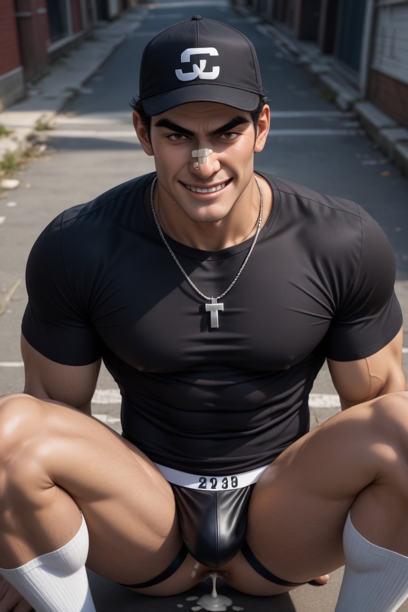 Sweaty, Brown Eyes, Smirk AI Gay Porn