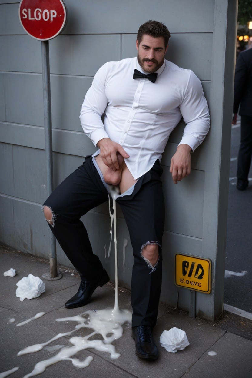 Tuxedo, Public, Clothes Ripped AI Gay Porn