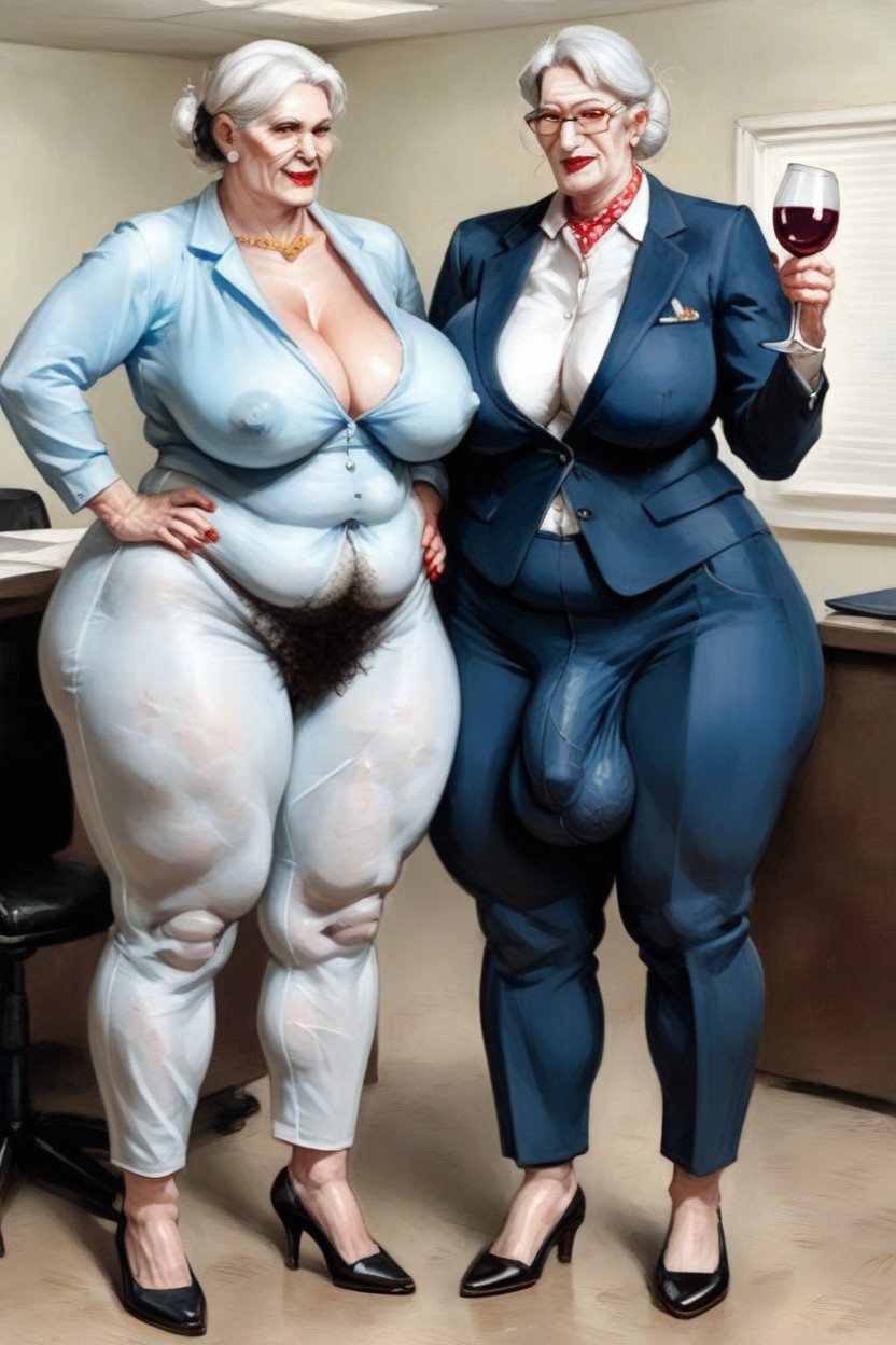Hyper Pubic Hair, Oficina, 2 Personas Porno IA