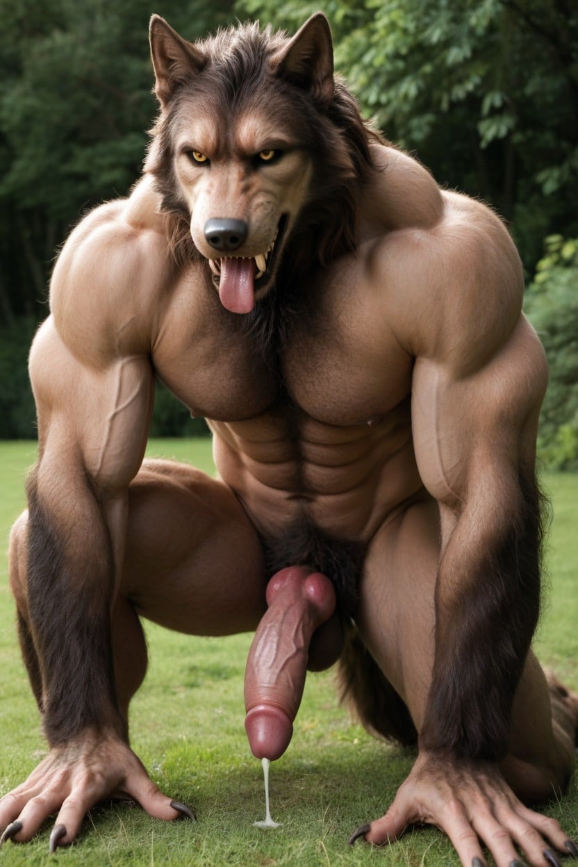 Backlit, Werewolf Has A Werewolf Knot, Anthro Art Werewolf AI Gay Porn