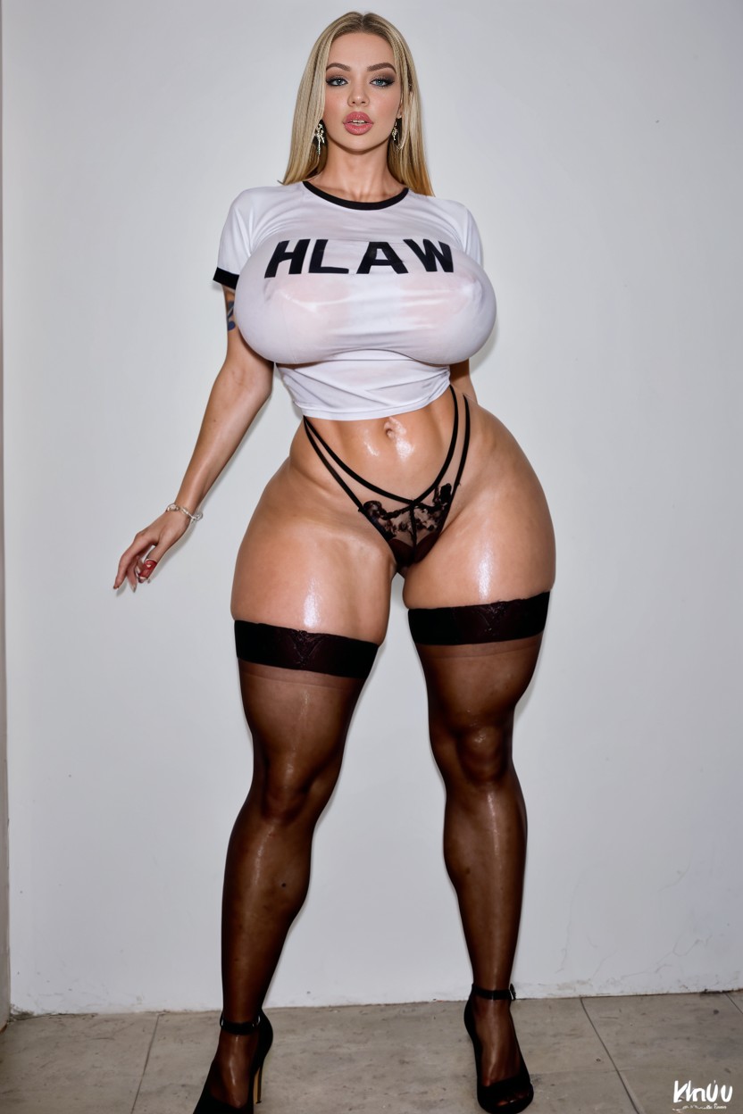 Strong Calves, Big Lips, Jewelry AI Porn