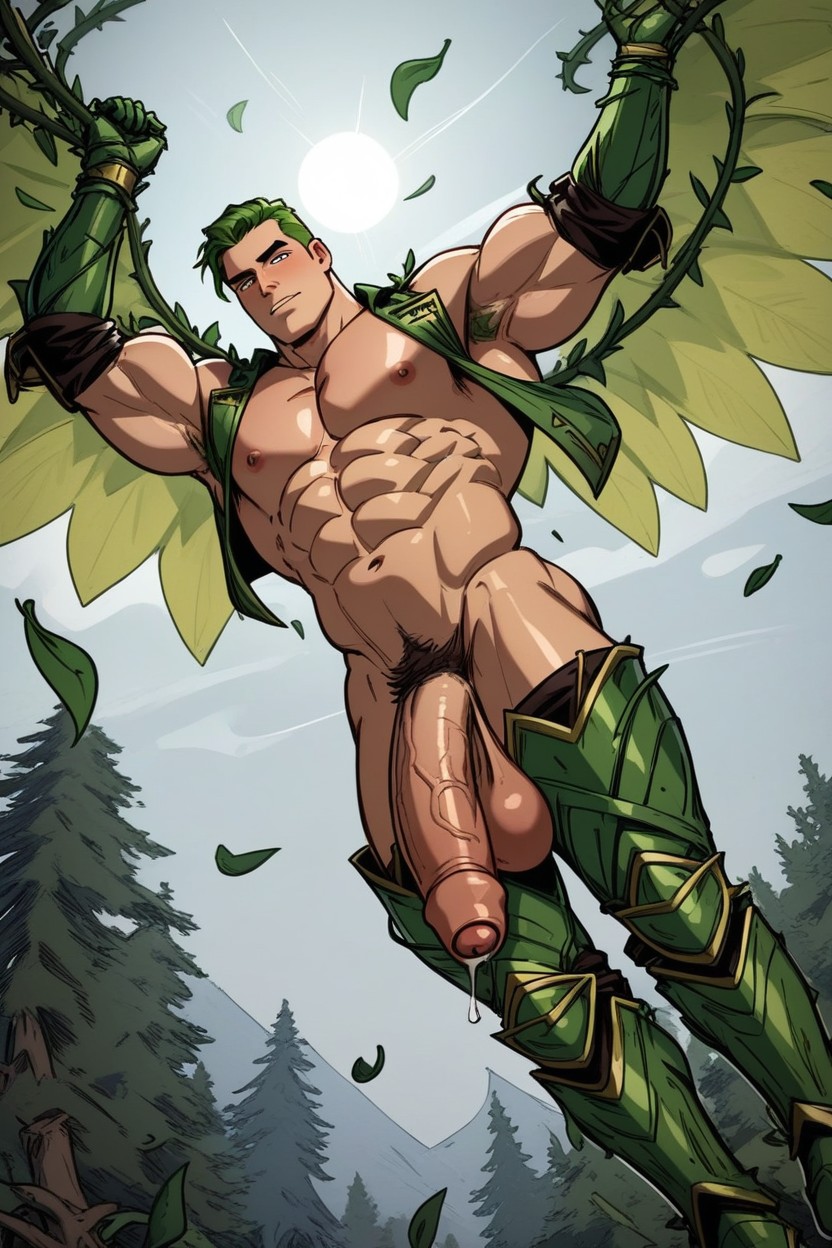Flying, Precum Flowing, Forest AI Gay Porn
