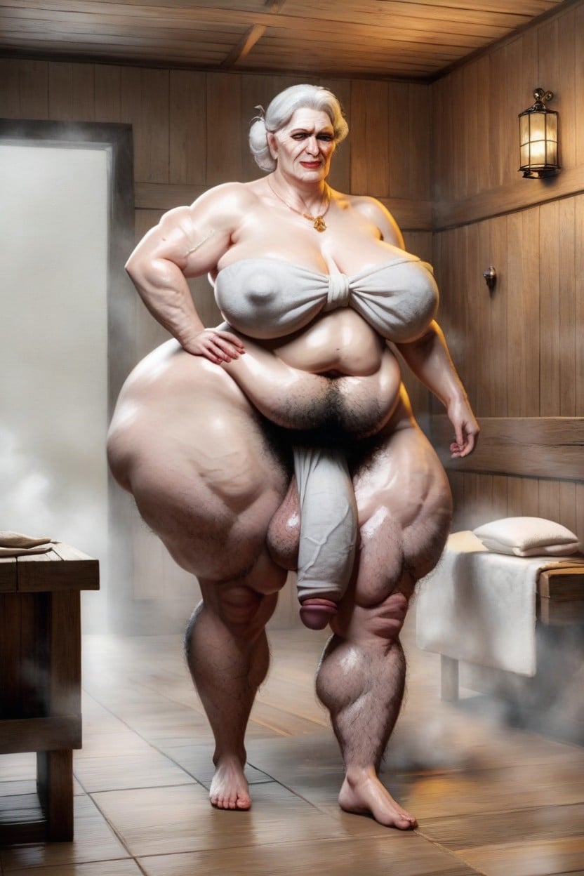 Bulge Hugging Side Of Pants, Giant Tall Futanari, Extremely Large Ass AI Porn