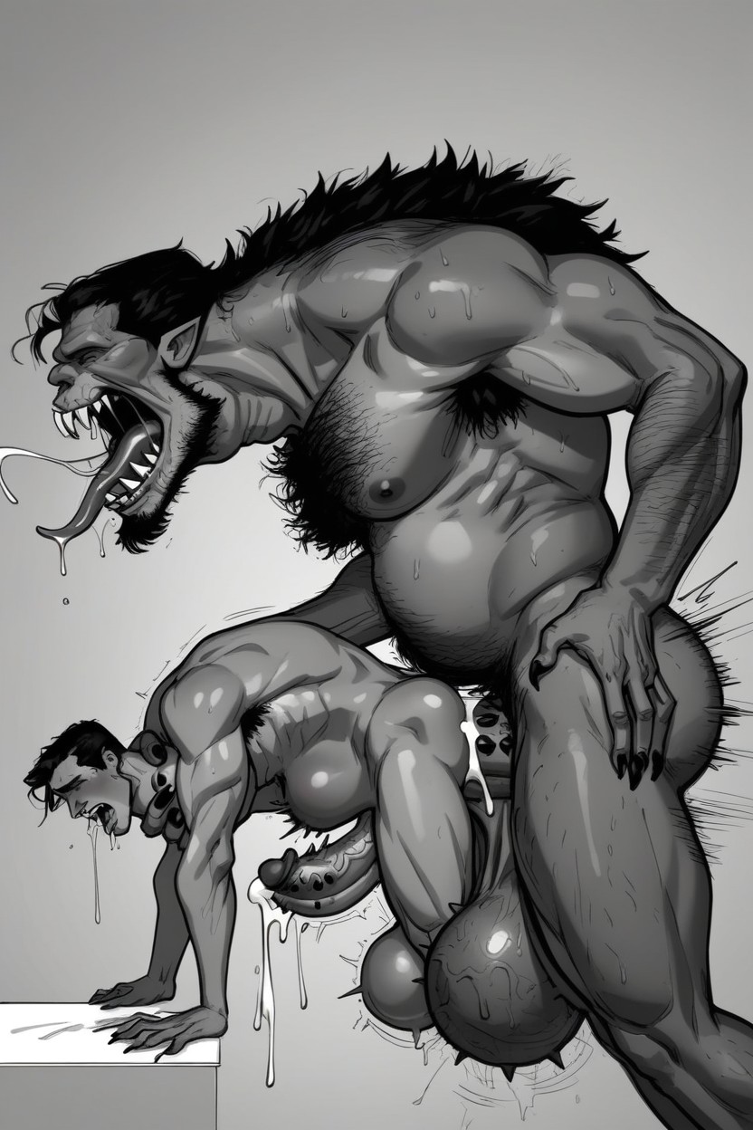 Screaming, Man, Ugly Monster AI Gay Porn