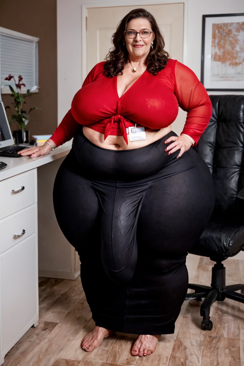 Tight Long Skirt, Largo, Extremadamente Pesado En La Parte Inferior Porno IA