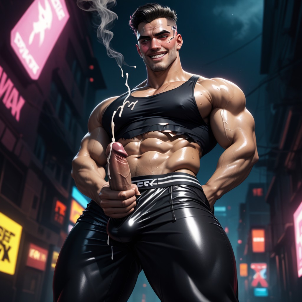 Bare Legs, Ropa Rasgada, De Pie Porno gay IA