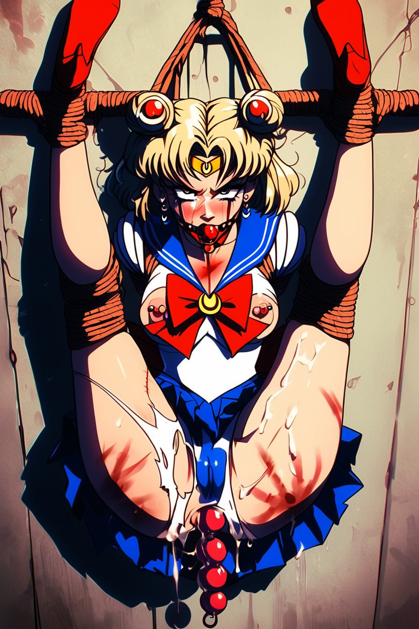 Pissing, Blonde Hair, Wide Hips Hentai AI Porn