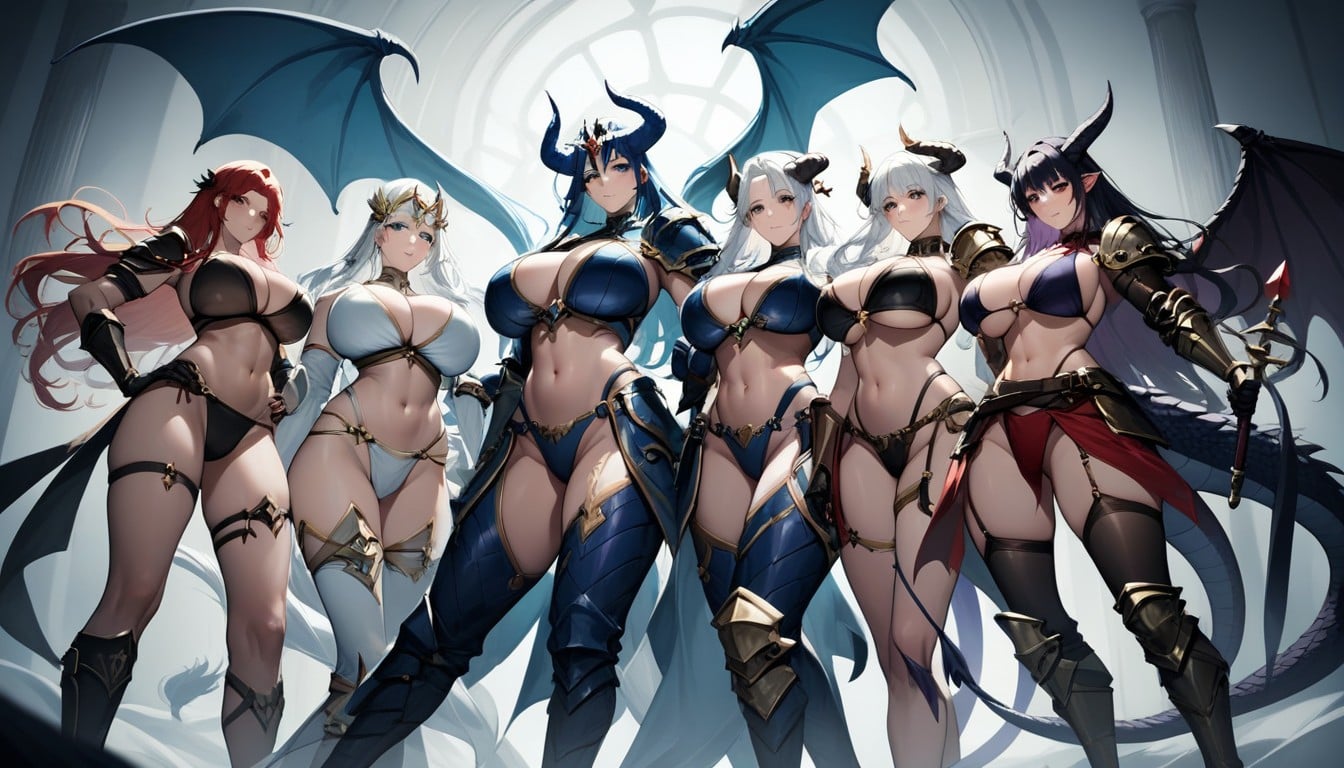 Seven People, Huge Dragon Wings, Massive Breasts Hentai AI Porn