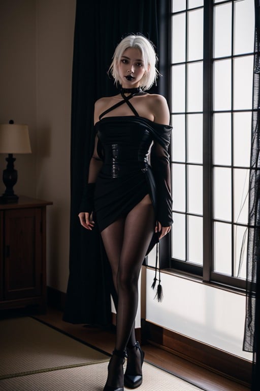 Stunning, 白色, Gothic Woman人妖AI色情