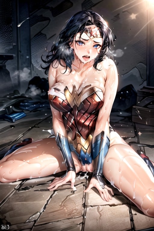 Wonder Woman (dc), Jambes Écartées, ÉjaculationPorno IA transsexuelle