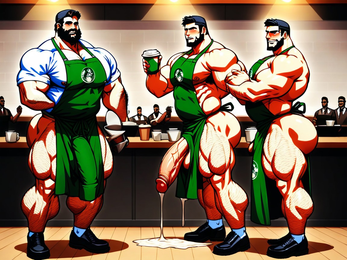 Beard, Thick Male Barista, Extremely Gigantic Dicks Porno IA Gay