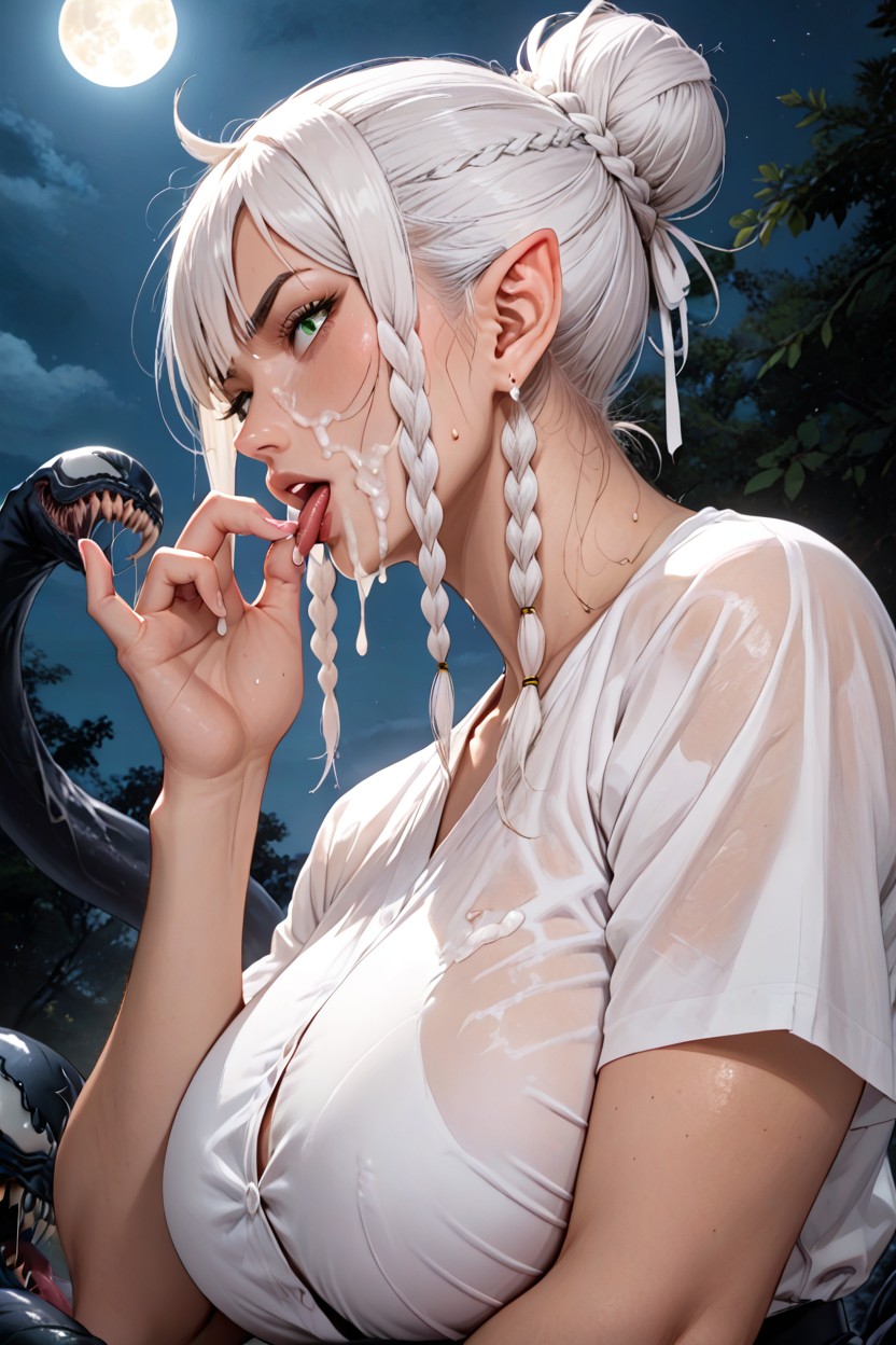 Sweating, Tired Face, Ropa Mojada Hentai IA