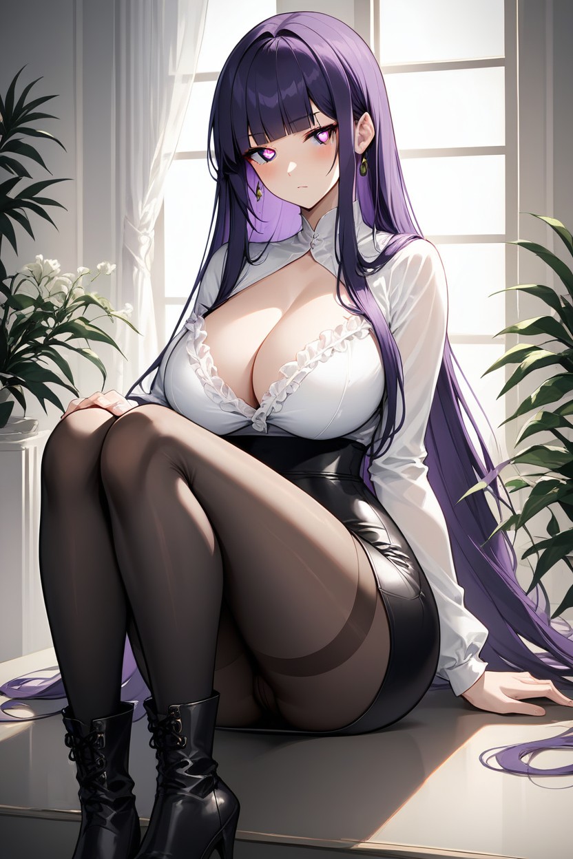 Look Viewer, No Sleeve, Frilled Blouse Hentai AI Porn