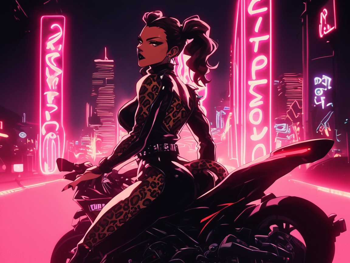 Breasts Apart, Dimly Lit, City Streets Background Hentai IA