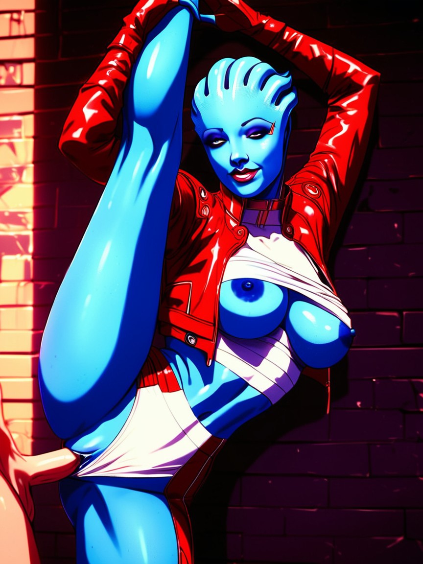 Blue Skin, Split Sex, Magenta Lipstick AI Porn