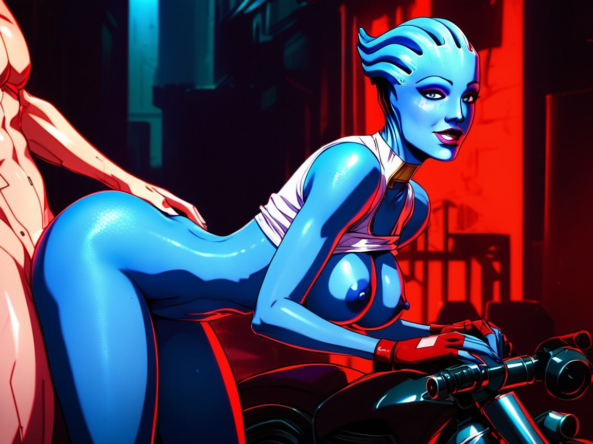 Blue Skin, Doggy Style, Sonriendo Con La Boca Abierta Porno IA