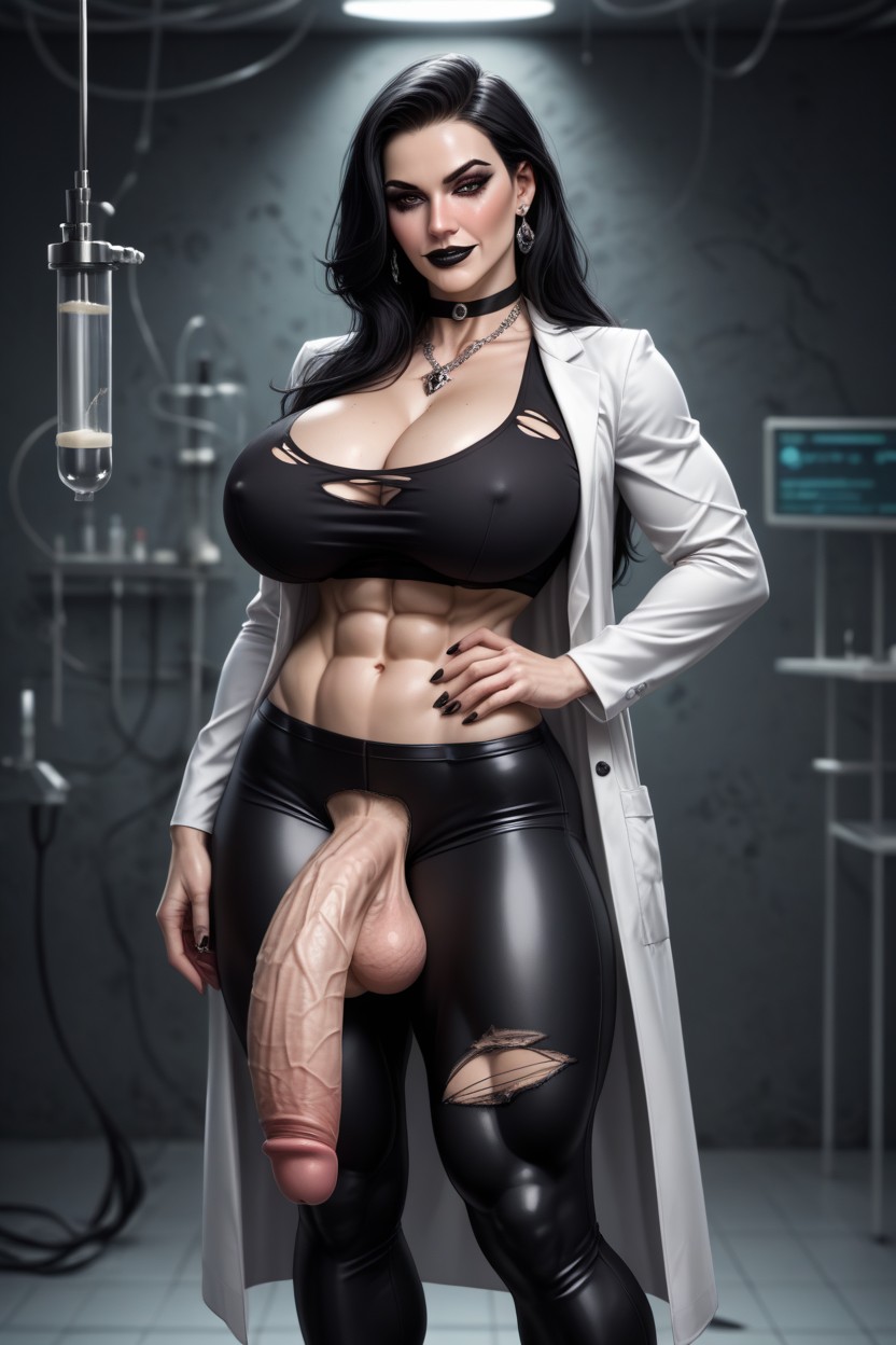 Top Down, Veiny, Big Abs Shemale AI Porn
