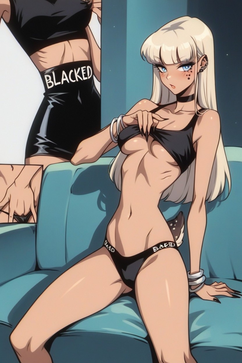 Thighs Exposed, Piercings, Wasp Waist Hentai AI Porn