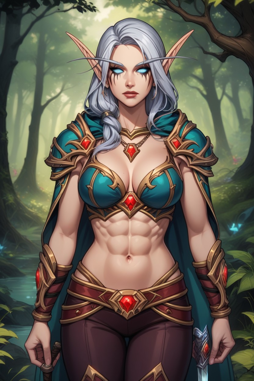 Clean Face Without Makeup, De Pie, High Elf From World Of Warcraft Porno IA