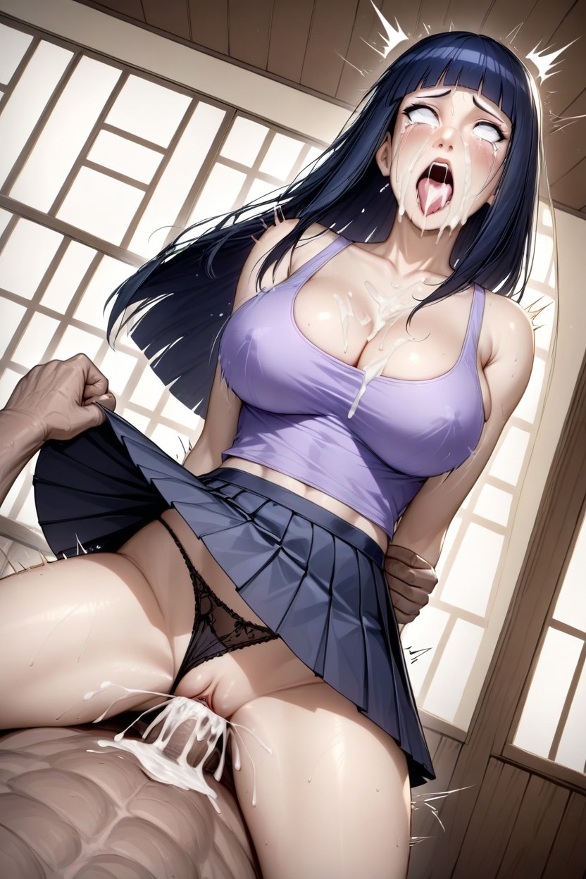 18+, Mindless Fuck, Black Tubetop With Loose Strap Falling Down Arm AI Porn